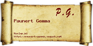 Paunert Gemma névjegykártya